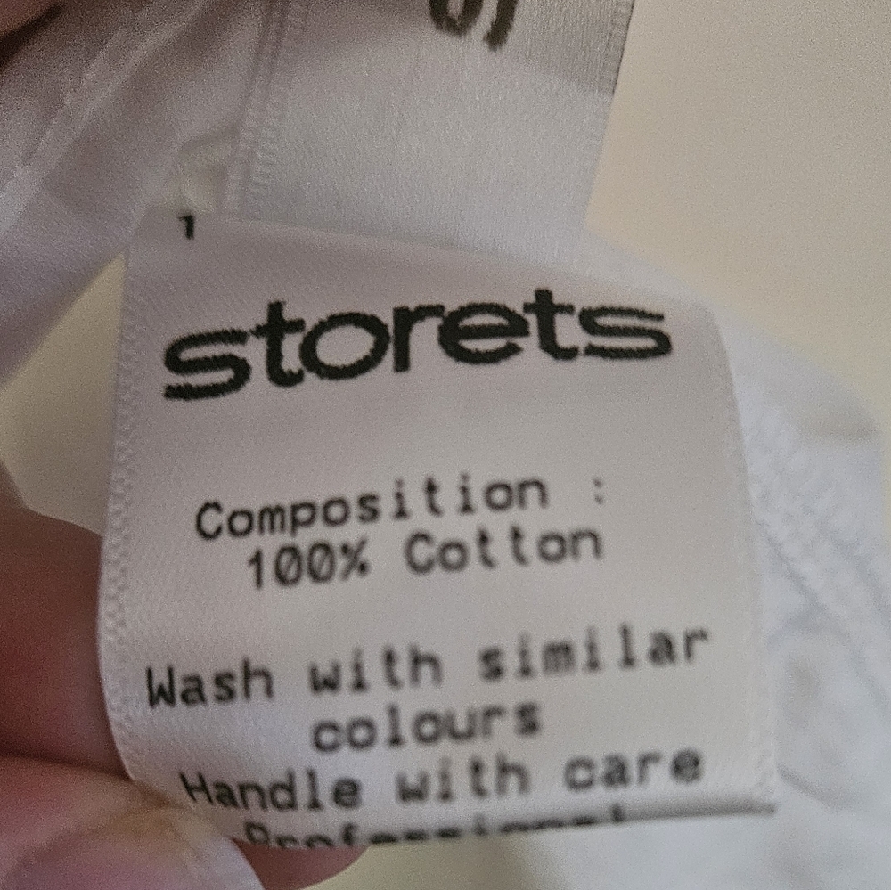 Nwt Storets Puff Sleeve Smocked Dress White Women's Size S/M 100% Cotton — image 4 of 5